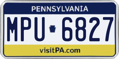 PA license plate MPU6827