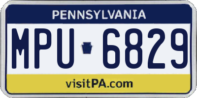 PA license plate MPU6829