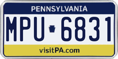 PA license plate MPU6831