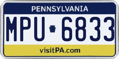 PA license plate MPU6833