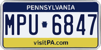 PA license plate MPU6847