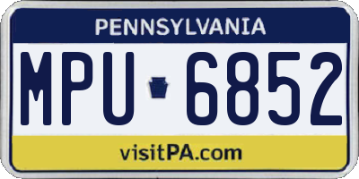 PA license plate MPU6852