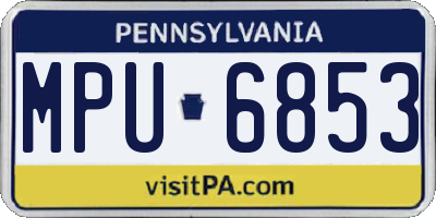 PA license plate MPU6853