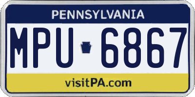 PA license plate MPU6867