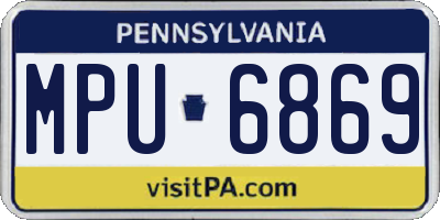 PA license plate MPU6869