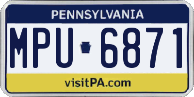 PA license plate MPU6871
