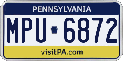 PA license plate MPU6872