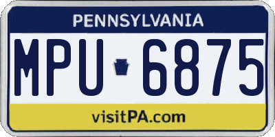 PA license plate MPU6875