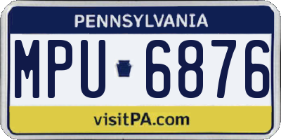 PA license plate MPU6876