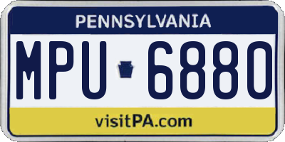 PA license plate MPU6880