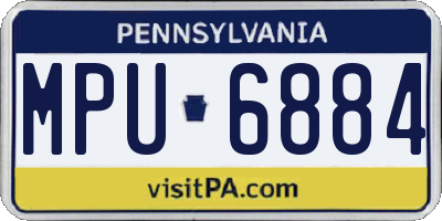 PA license plate MPU6884