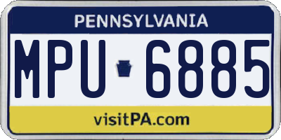 PA license plate MPU6885