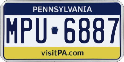 PA license plate MPU6887