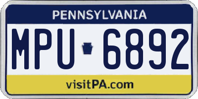 PA license plate MPU6892