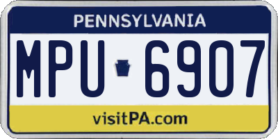 PA license plate MPU6907