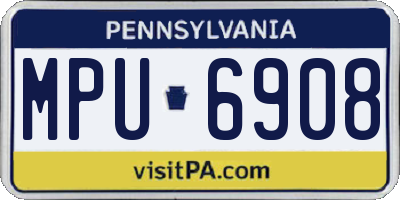 PA license plate MPU6908