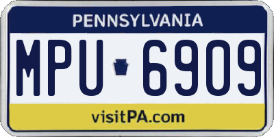 PA license plate MPU6909
