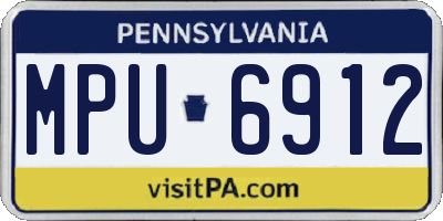 PA license plate MPU6912