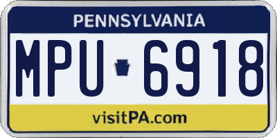 PA license plate MPU6918