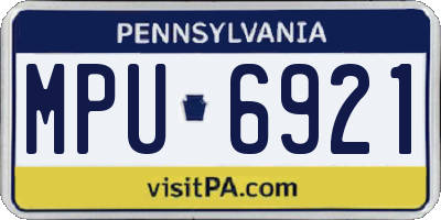 PA license plate MPU6921
