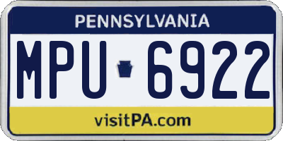 PA license plate MPU6922