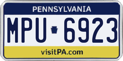 PA license plate MPU6923