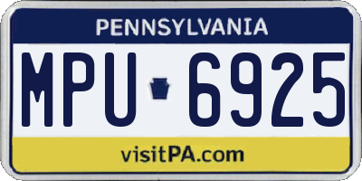 PA license plate MPU6925
