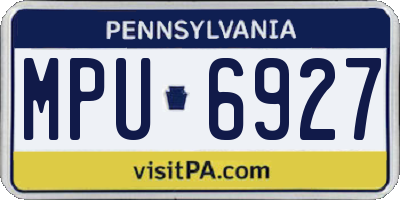 PA license plate MPU6927