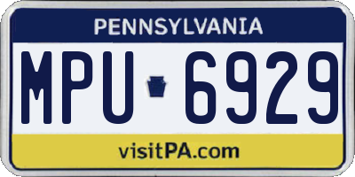 PA license plate MPU6929