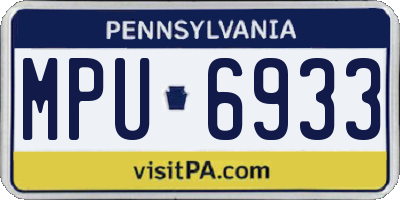 PA license plate MPU6933