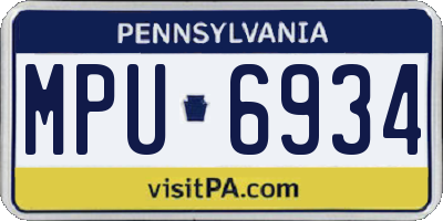 PA license plate MPU6934
