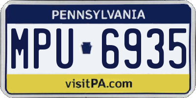PA license plate MPU6935