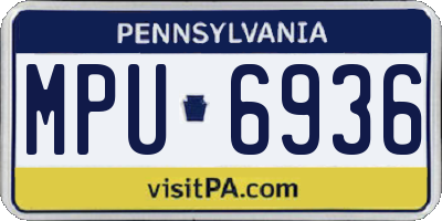 PA license plate MPU6936