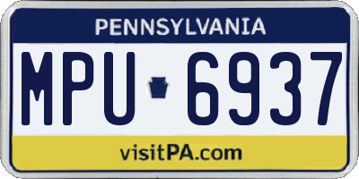 PA license plate MPU6937