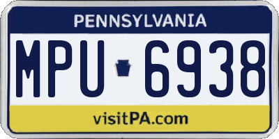 PA license plate MPU6938