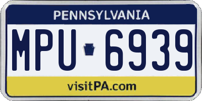 PA license plate MPU6939