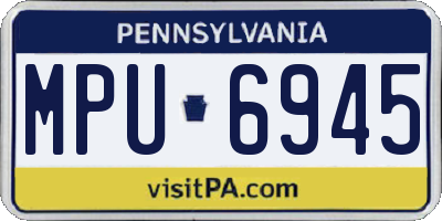 PA license plate MPU6945