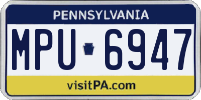 PA license plate MPU6947
