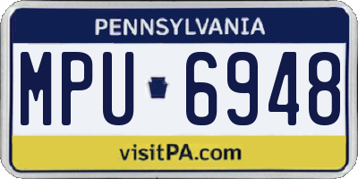 PA license plate MPU6948