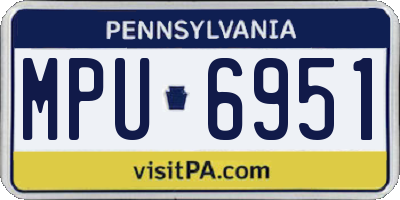 PA license plate MPU6951