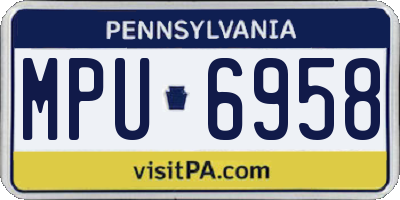 PA license plate MPU6958