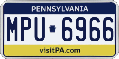 PA license plate MPU6966