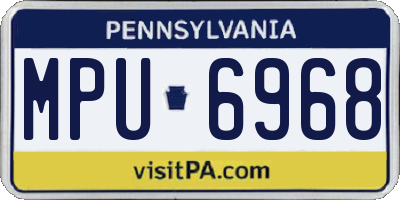 PA license plate MPU6968