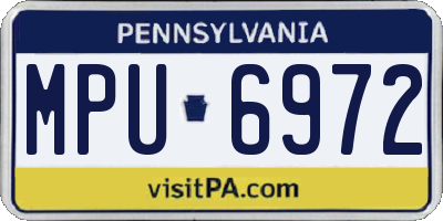 PA license plate MPU6972