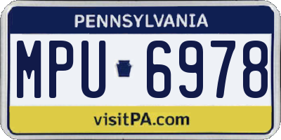 PA license plate MPU6978
