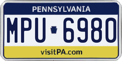 PA license plate MPU6980