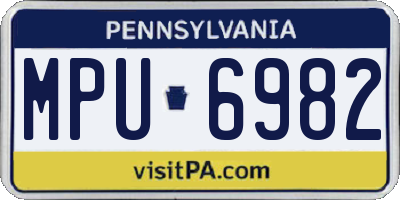 PA license plate MPU6982