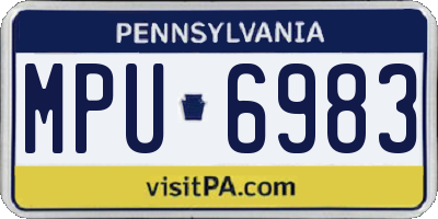 PA license plate MPU6983