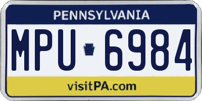 PA license plate MPU6984