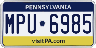 PA license plate MPU6985